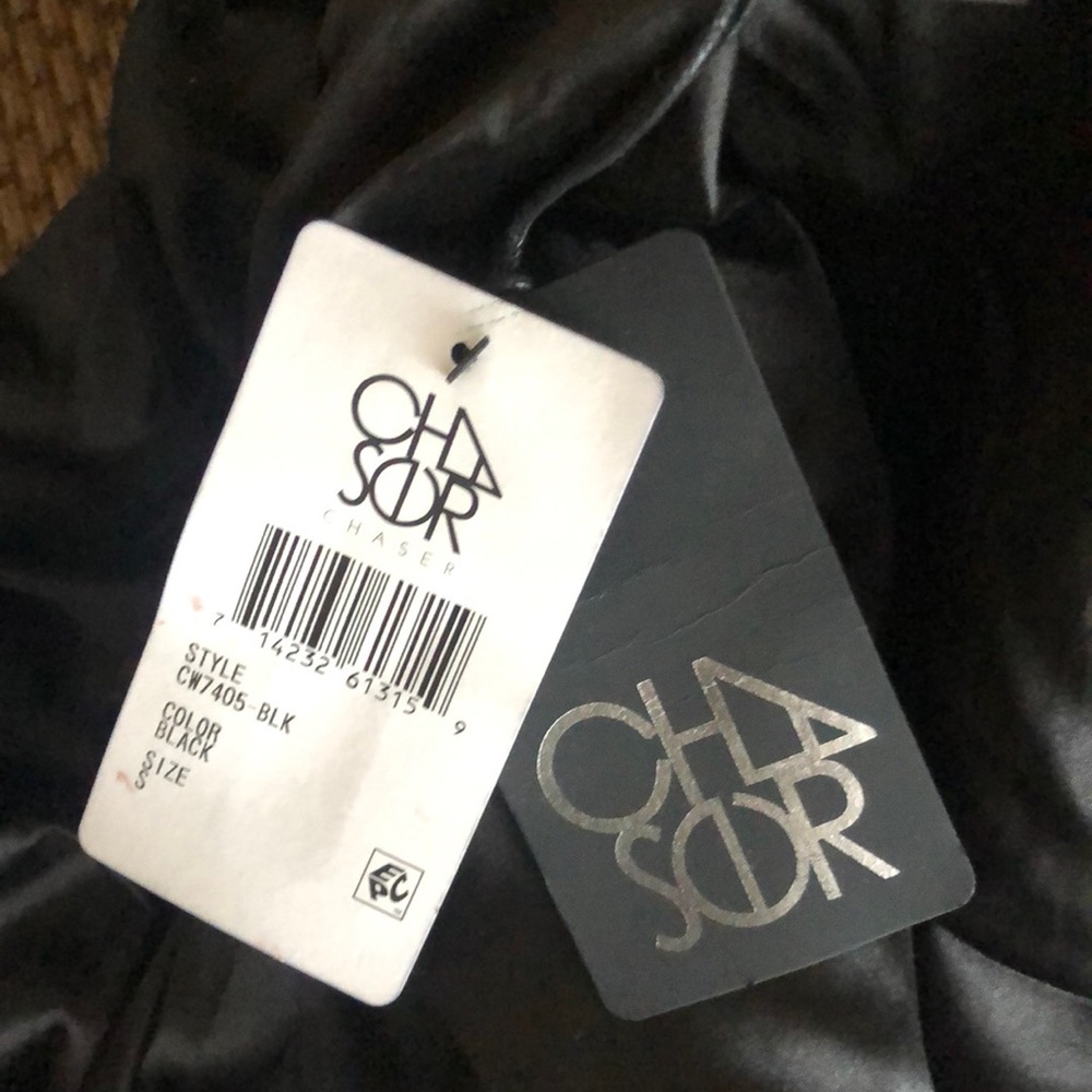 Chaser Faux Fur Black Bomber Jacket Size S New with Tags - Picture 8 of 10